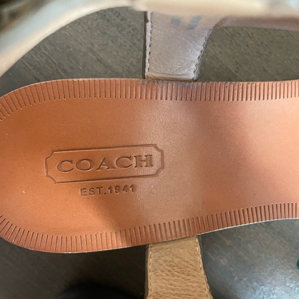 Coach India Bronze Thong Wedge Sandals - Picture 6 of 8